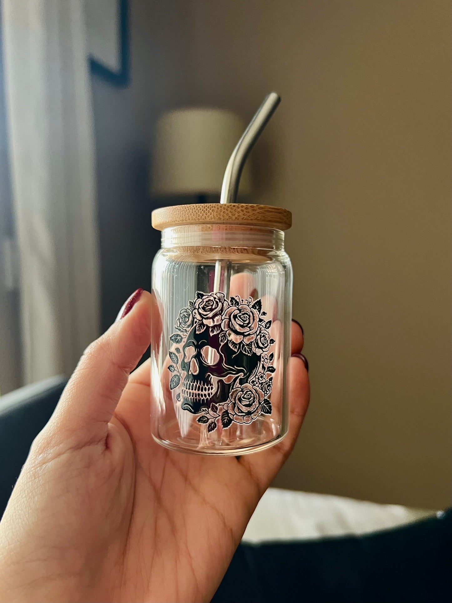 Skull and Roses Shot Glass