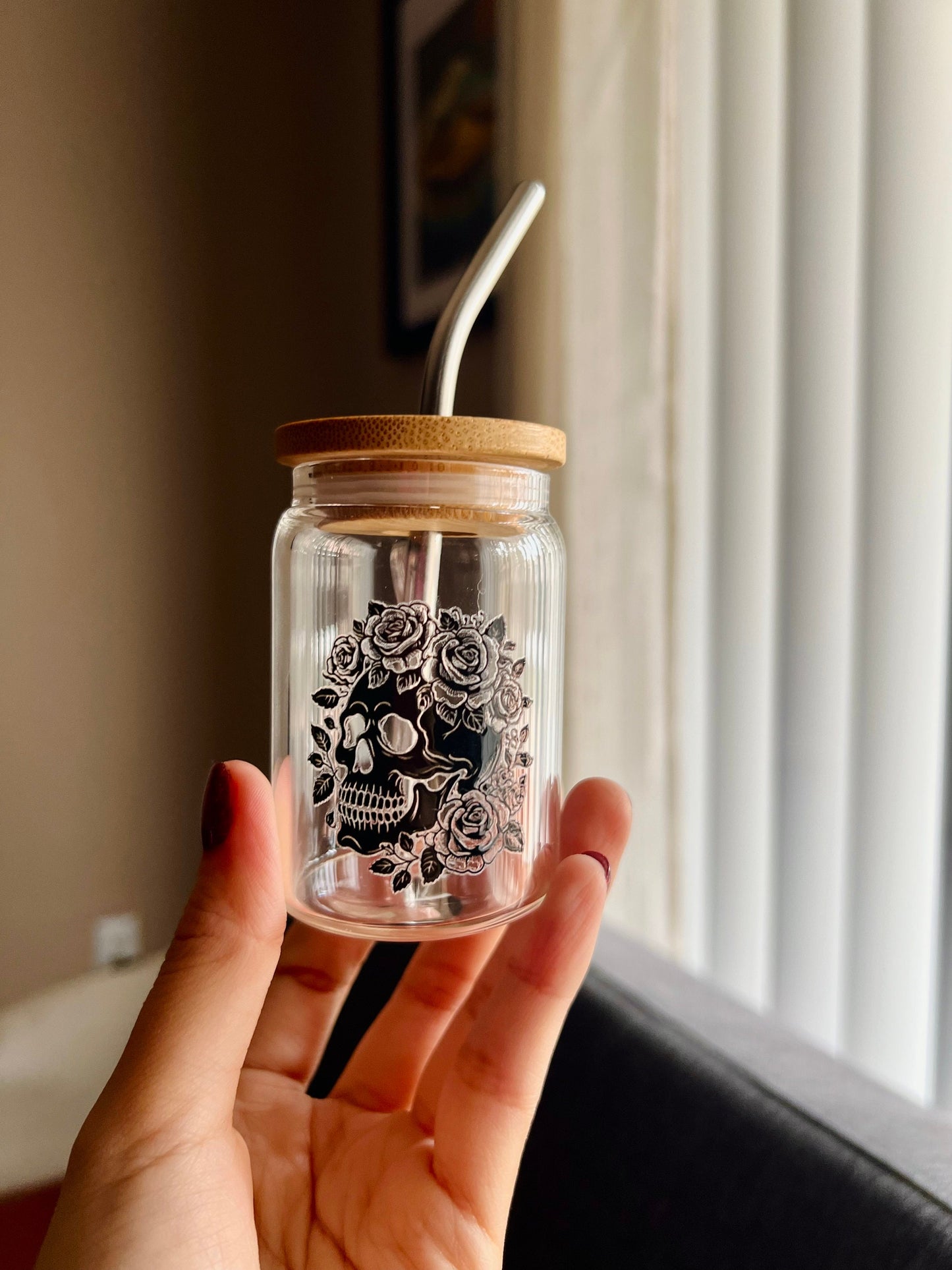 Skull and Roses Shot Glass