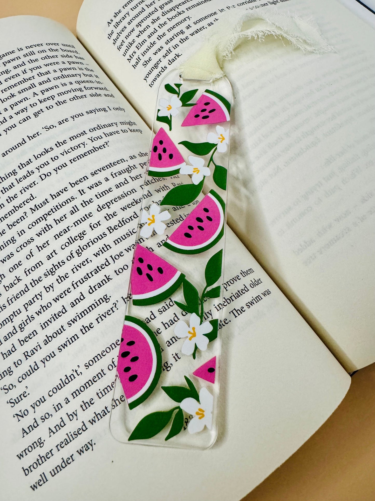 Watermelon Floral Bookmark