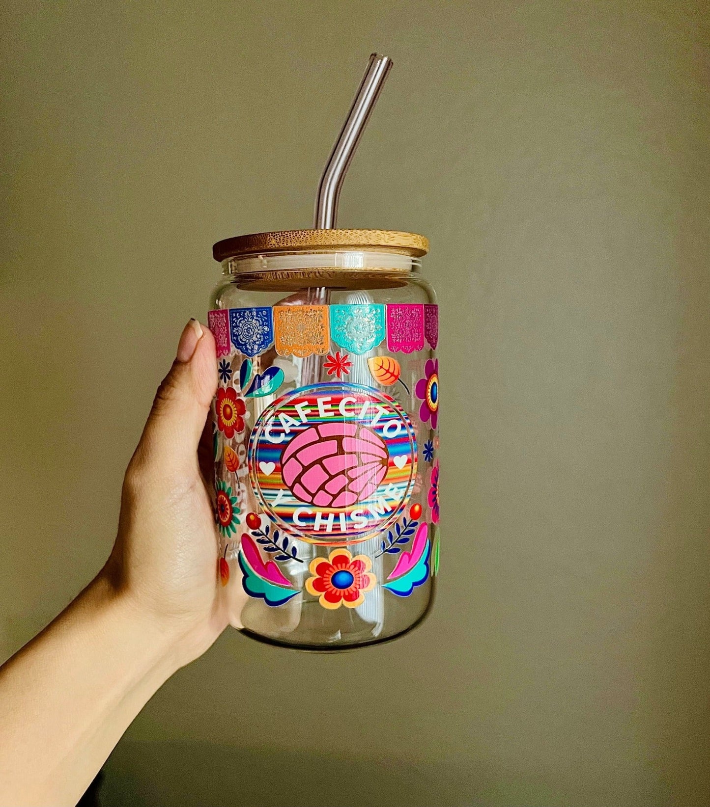 Latin-Inspired Glass Tumbler