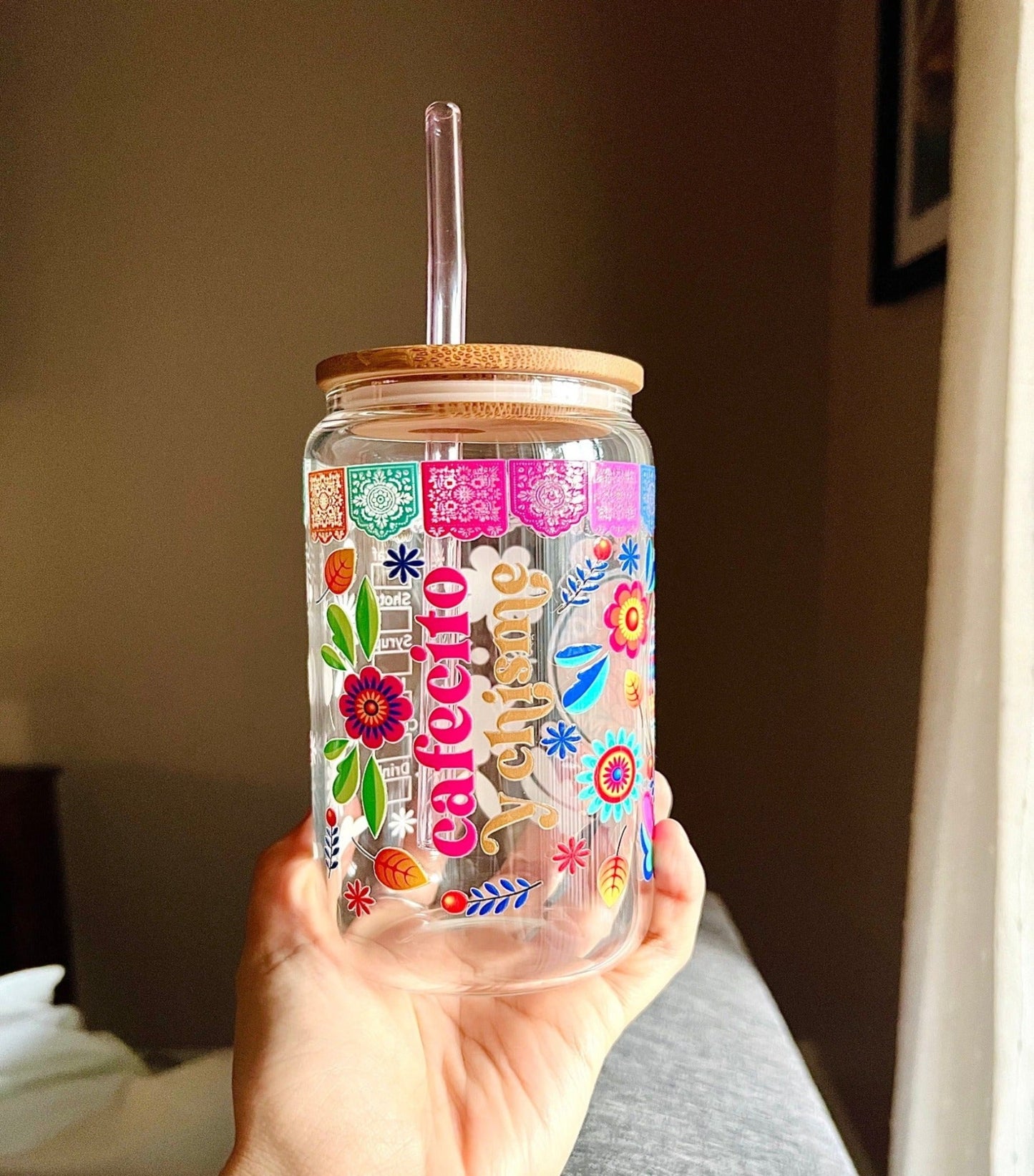 Latin-Inspired Glass Tumbler