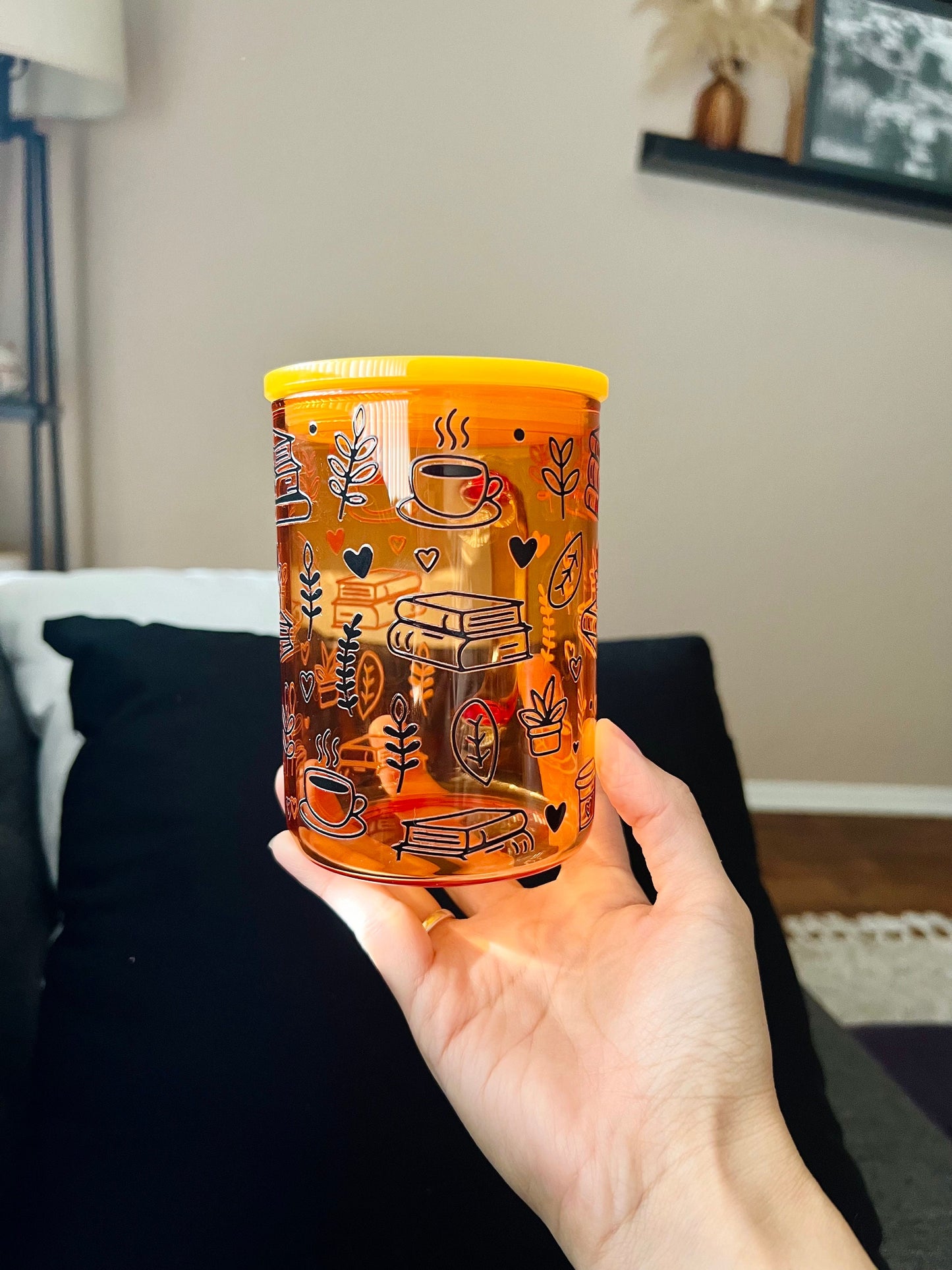 Book Lover Glass Cup