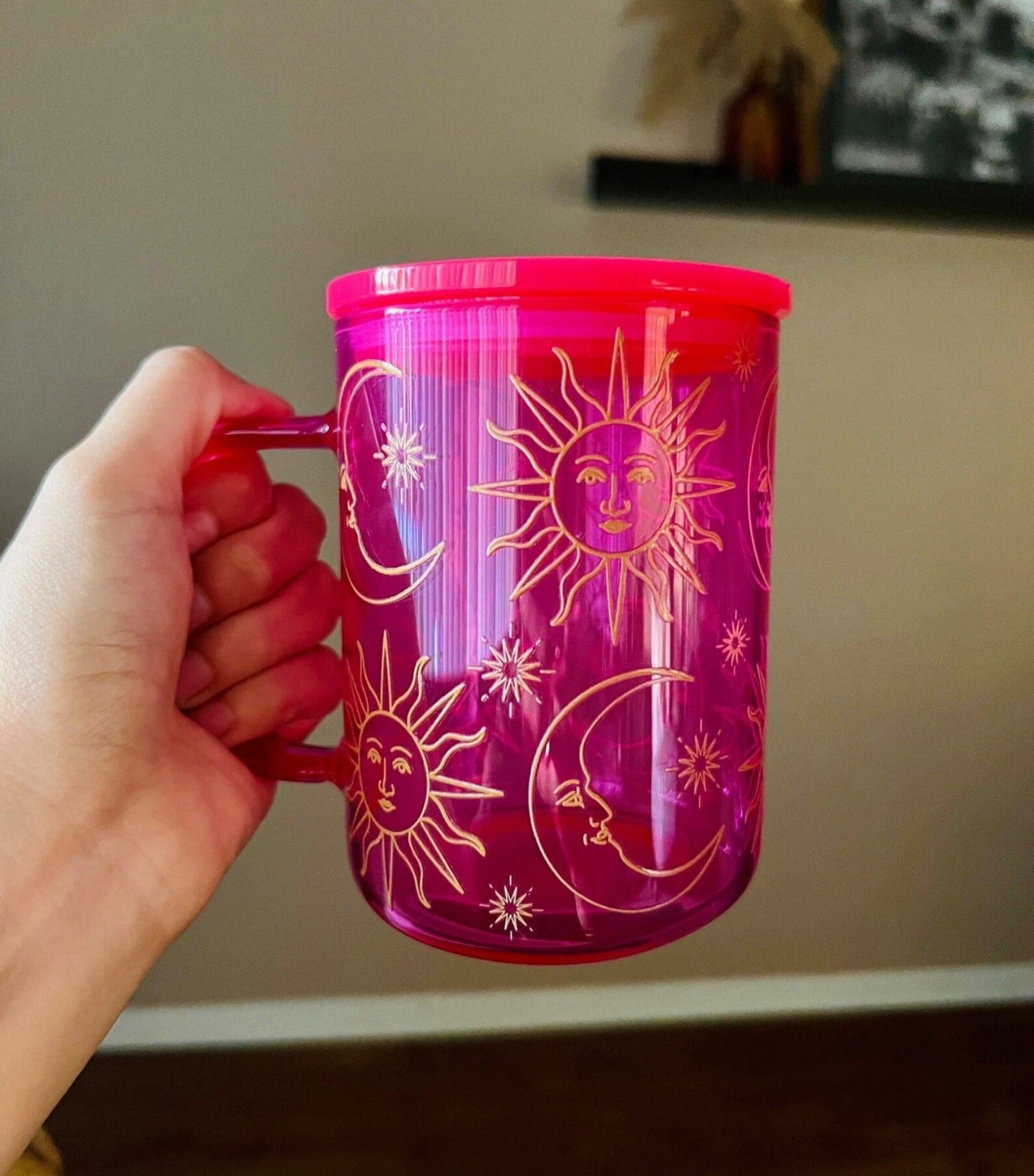 Celestial Pink Glass Cup