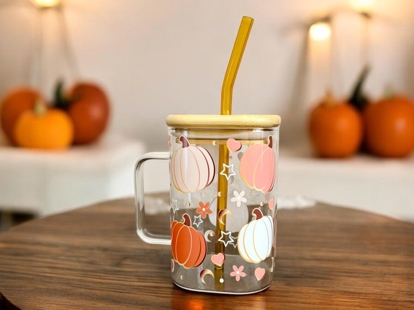 Fall Pumpkin Glass Mug