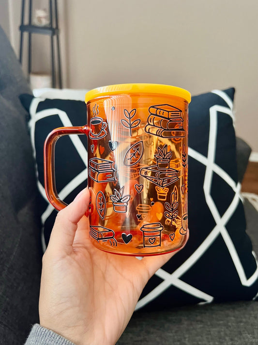 Book Lover Glass Cup